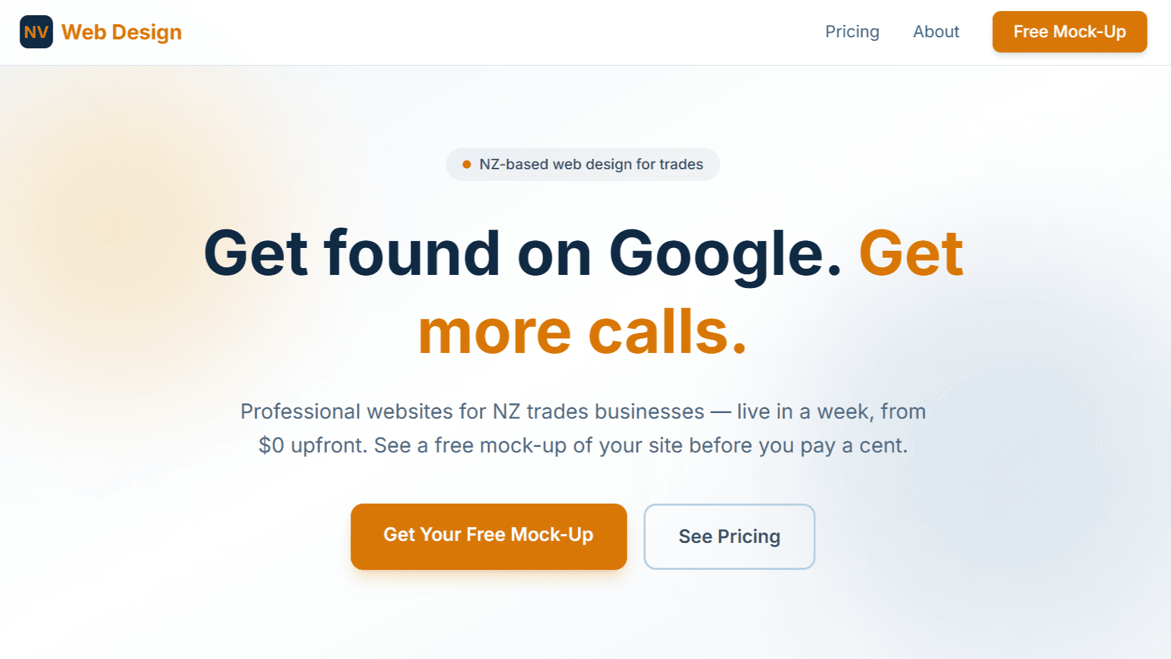 NV Web Design — NZ Trades Business Website